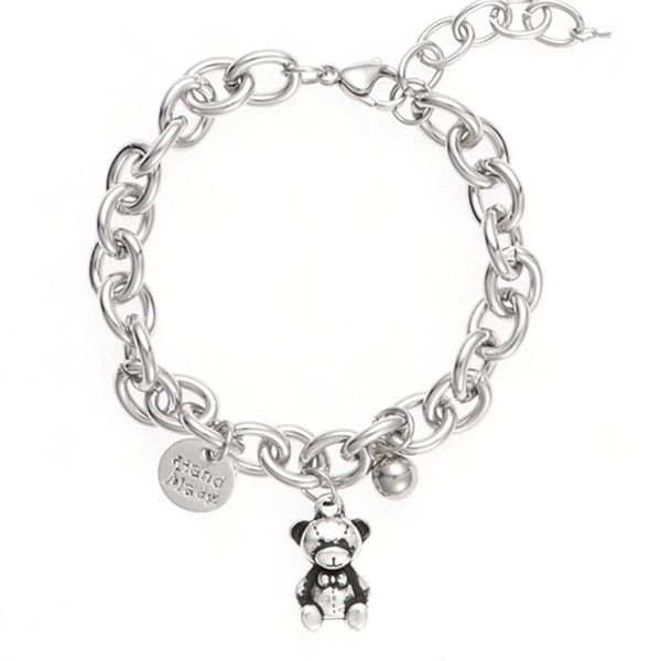 

link, chain bear hip hop bracelet girl friend sweet cool retro cute earth fashion high quality, Black