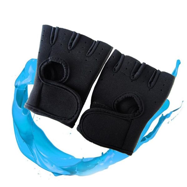 

cycling gloves weight lifting training half-finge fitness workout gym sports antiskid protection (black) - size