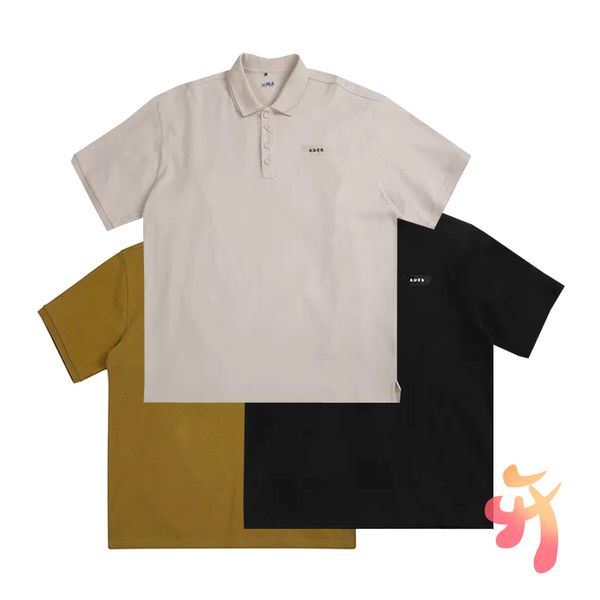 

men's t-shirts oversize ader error t-shirts women's polo collar loose short-sleeved adererror trend retro ae casual t shirts l7qr, White;black