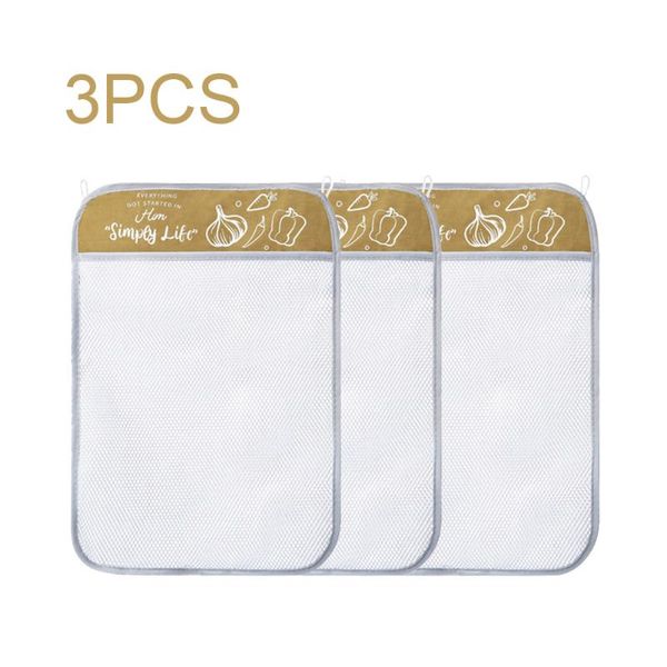 

3pcs/set tomatoes vegetable fruit large capacity wall hanging mesh storage bags garlic household multifunction washable ginger