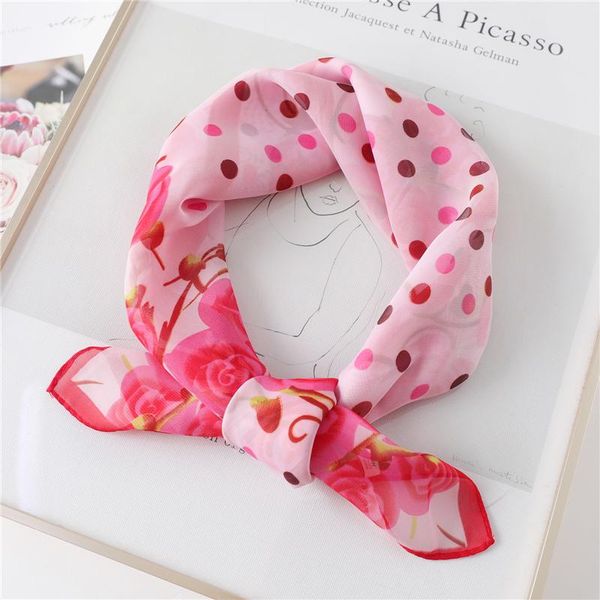 

scarves chiffon square bag scarf lady hair neck silk fashion female shawl head wraps for women bandana hijab kerchief foulard, Blue;gray