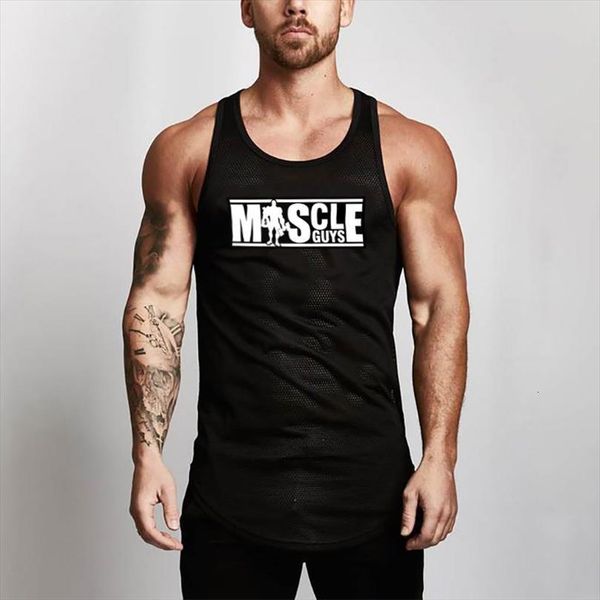 

summer gym singlets mens tank shirt,bodybuilding equipment fitness mesh stringer brand clothing, White;black