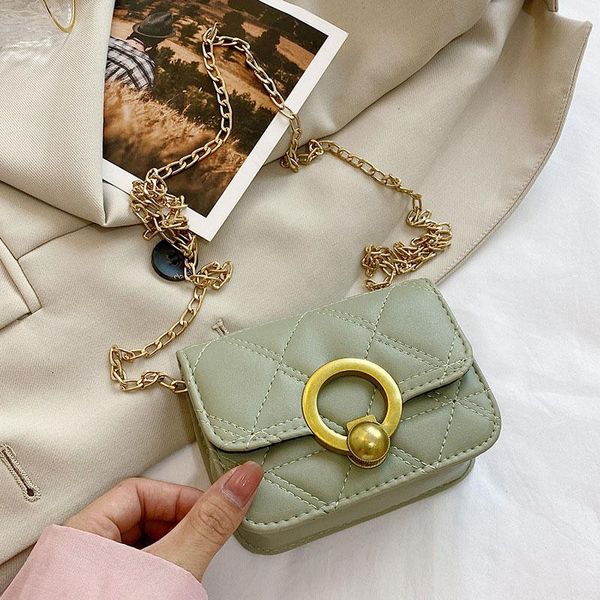 

evening bags fashion solid color mini handbag for women simple chain embroidery thread shoulder designer personalized lock crossbody bag