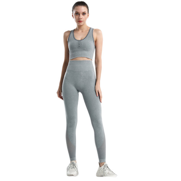 

yoga outfit style gym seamless moisture wicking suit water washable long-sleeved trousers sports leisure sleep ladies slim set