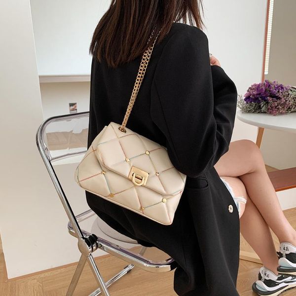 

evening bags korean summer handbags 2021 small fragrance style rhombus chain underarm bag pu fashion one-shoulder messenger