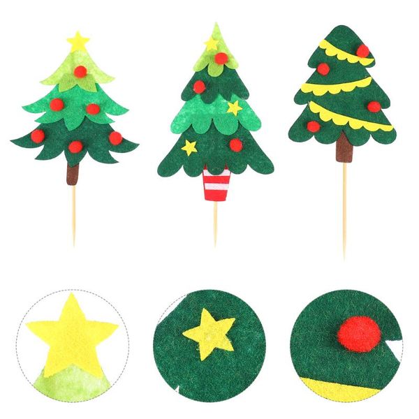 

other festive & party supplies 3 pcs cake picks cupcake er dessert insert cards felt cloth decor