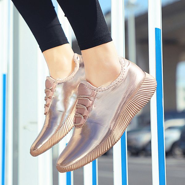 

women's shoes cushioning running women's autumn and winter casual embossed mirror sports