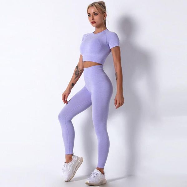 

yoga outfit seamless set women two piece sport suit workout sportswear gym clothing high waist leggings crop