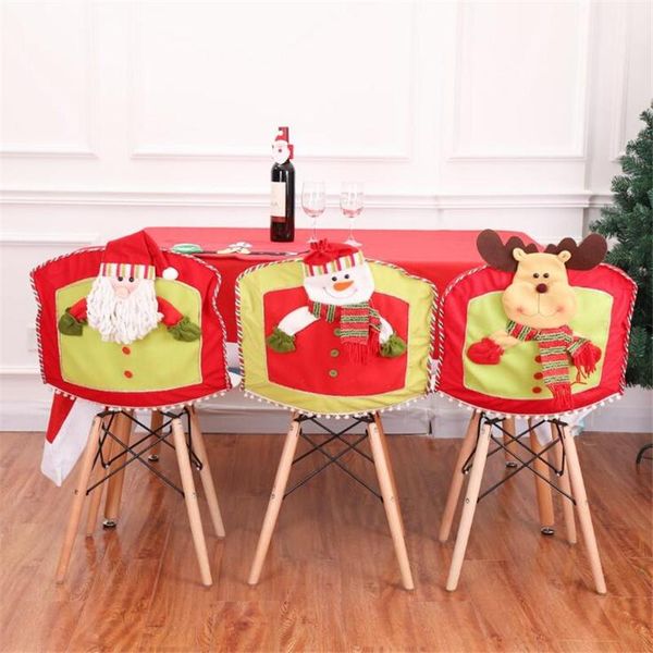 

chair covers flannel kitchen christmas cover holiday home party decoration
