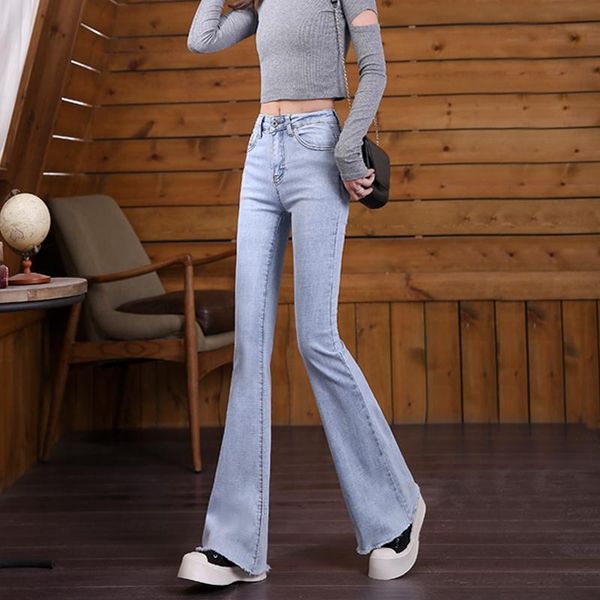 

women's jeans woman pants high waist 2021 spring and summer leisure trousers pantalones vaqueros mujer, Blue