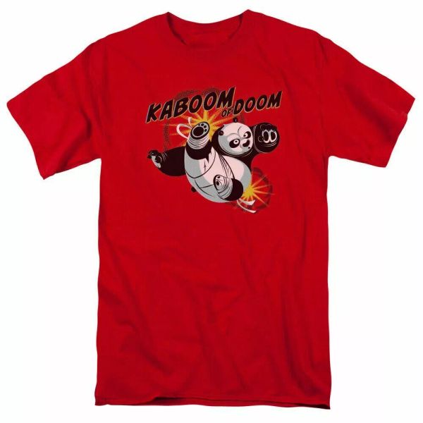

kung fu panda kaboom of doom t shirt mens licensed movie tee po red, White;black