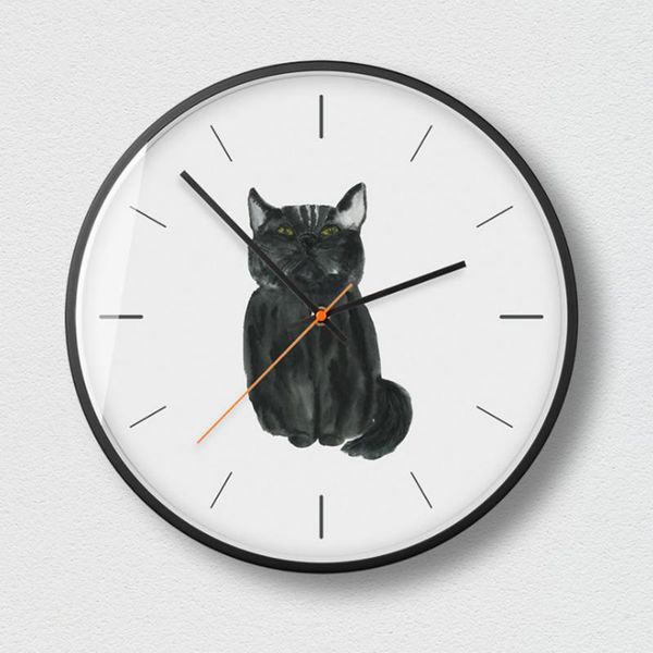 

wall clocks cute pet 3d clock metal silent movement professional large size for home decoration duvar saati living room