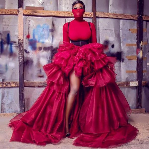 

skirts unique red high low tulle birthday elastic long bridal mesh custom made maxi skirt, Black