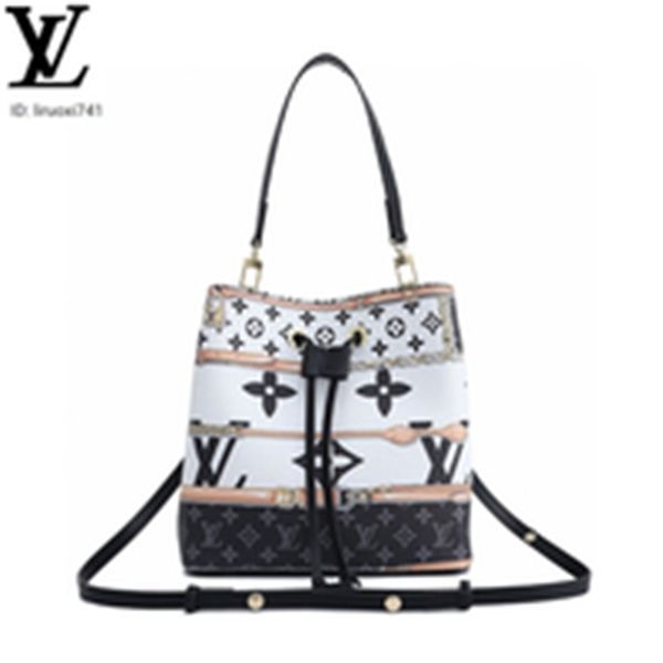

brand designer luxury q37u m2221 white flower silkscreen bucket bag women handbags iconic bags handles shoulder bags totes cross body ba