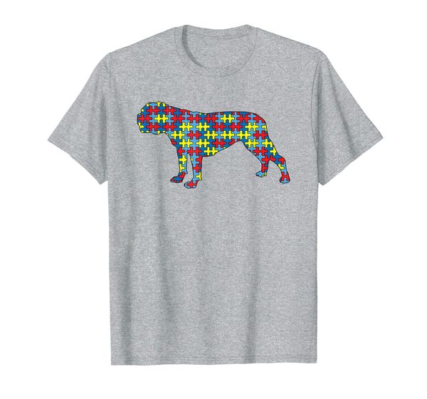 

bulldog autism awareness kids pet pup puzzle day mom gift t-shirt, White;black