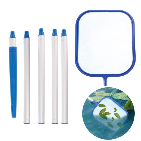 

pool & accessories 1 pcs swimming skimmer net pole ponds cleaning debris leaf rake with adjustable