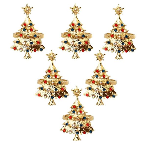 

6pcs christmas napkin button ring cloth diamond rings