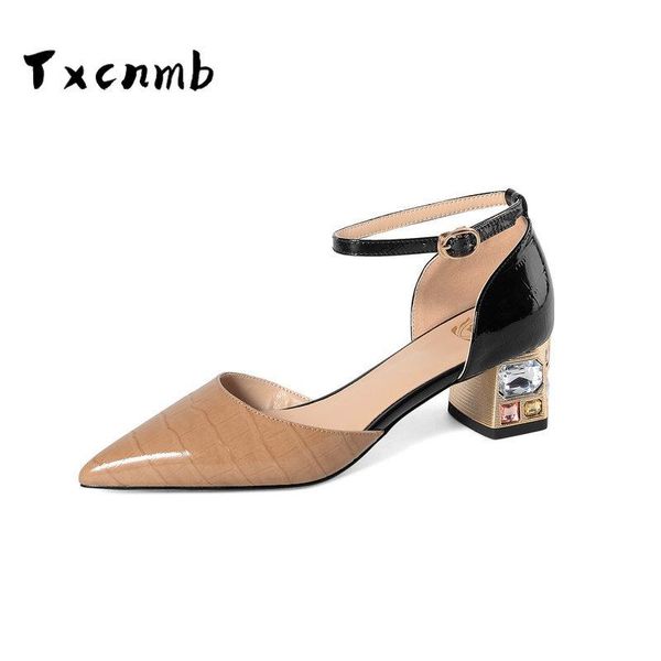 

dress shoes elegant women pumps fashion ankle buckle strap design square heel comfortable handmade, Black