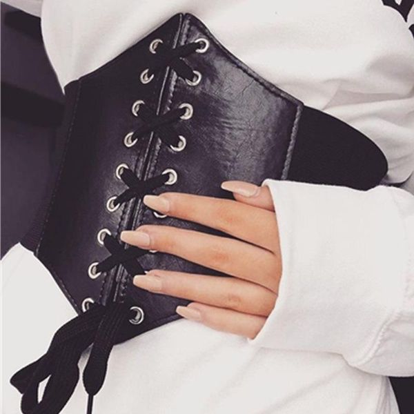 

belts for women waist corset wide pu leather slimming body elastic waistband adjustable ceinture femme fajas dress girdle, Black;brown
