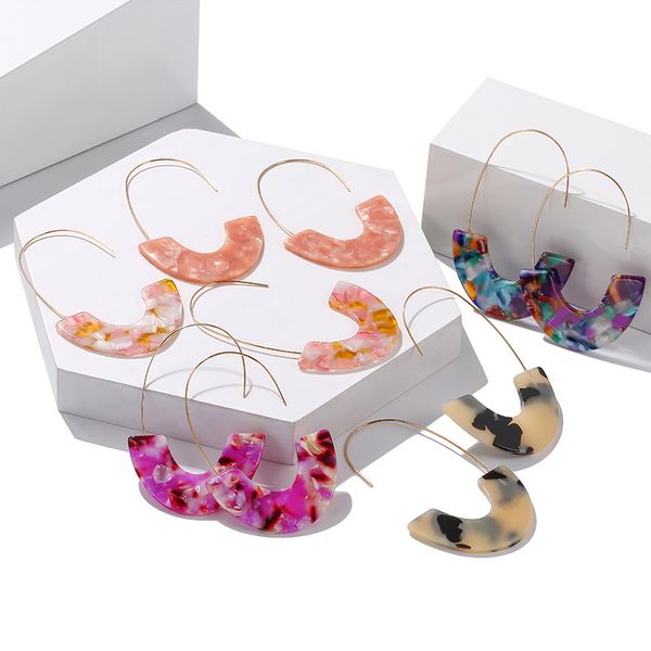 

leopard print acrylic earrings u-shaped simple fashion women's earrings gc99, Golden