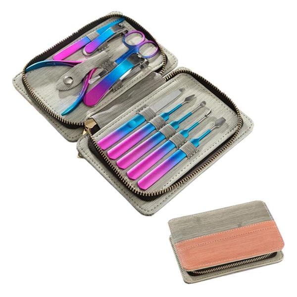 

10pcs manicure pedicure set nail clipper sets stainless steel professiona cutter eyebrow trimming with travel case art kits