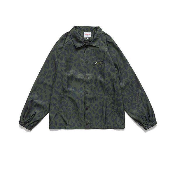 

d205-y301-p85 camouflage simple long sleeve cardigan tooling coat, Black;brown