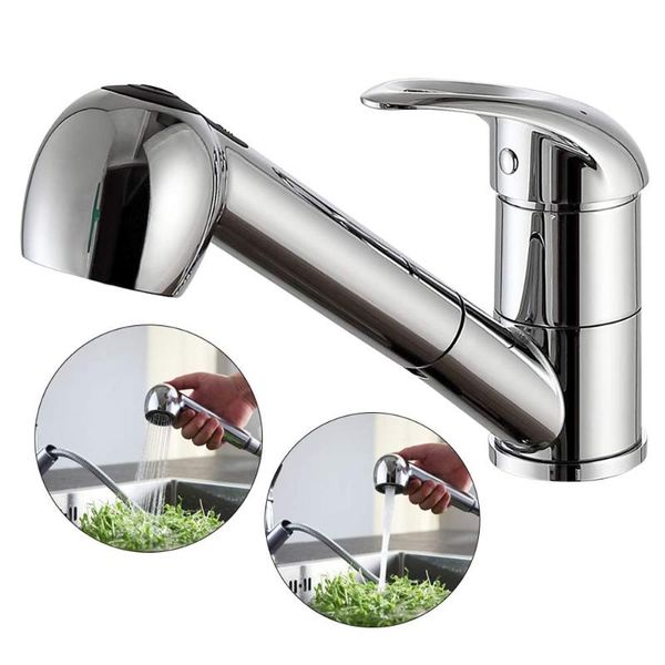 

kitchen faucets pull out spray mixer taps 120 degree swivel spout sink faucet g3/8 hoses single lever chrome