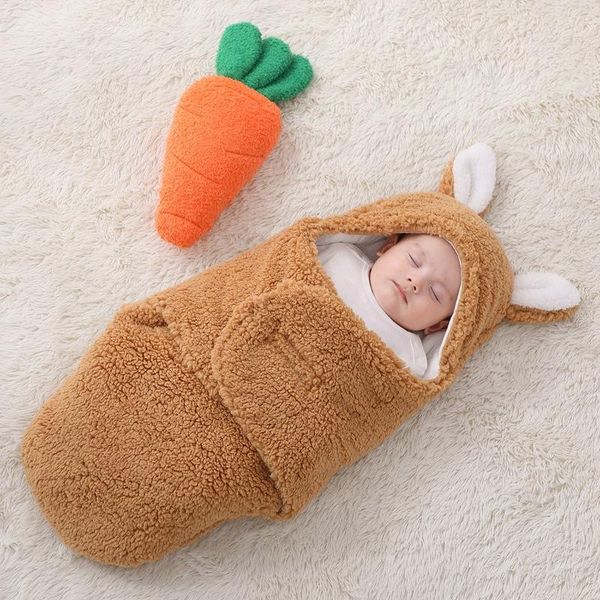 

sleeping bags baby bag lamb plush padded autumn and winter born swaddle quilt