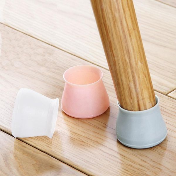 

chair covers 4pcs non-slip silicone caps table foot pads for round bottom furniture socks floor protectors mute mat