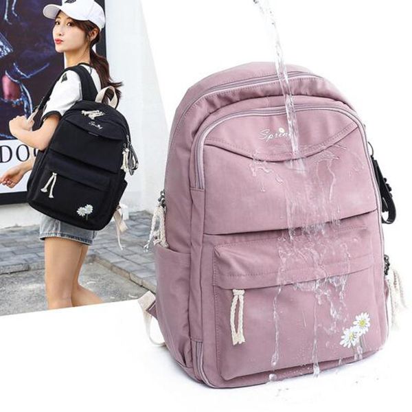 

high school student schoolbag college nylon backpack casual women waterproof lapbags