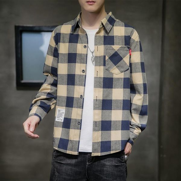 

men's casual shirts shirt long sleeve korean trend handsome jacket men mens fashion clothing trends camisas para hombre, White;black