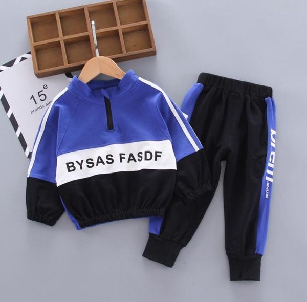 

clothing sets 2021 children clothes set autumn fashion baby boys girls long sleeve with hooded letter cotton pullover + pants 2pcs, White