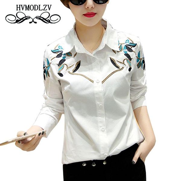 

women's blouses & shirts fashion long sleeves blouse embroidery white ol professional shirt 2021 spring women comfortable large size cl