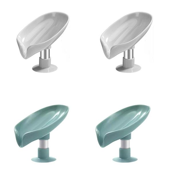

kitchen storage & organization 4 pcs self-draining soap holder leaf-shaped bar draining saving dish suitable for shower,bathroom,kitchen