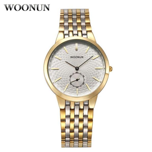 

wristwatches men watches luxury gold stainless steel quartz mens small seconds hodinky relogio masculino, Slivery;brown