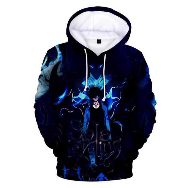 

men's hoodies & sweatshirts solo leveling 3d tracksuit long sleeve women men harajuku streetwear kids korean anime clothes plus size, Black