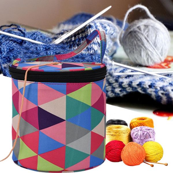 

storage bags round knitting bag home daily wool yarn crochet sewing needle handbag weaving tool tote supplies