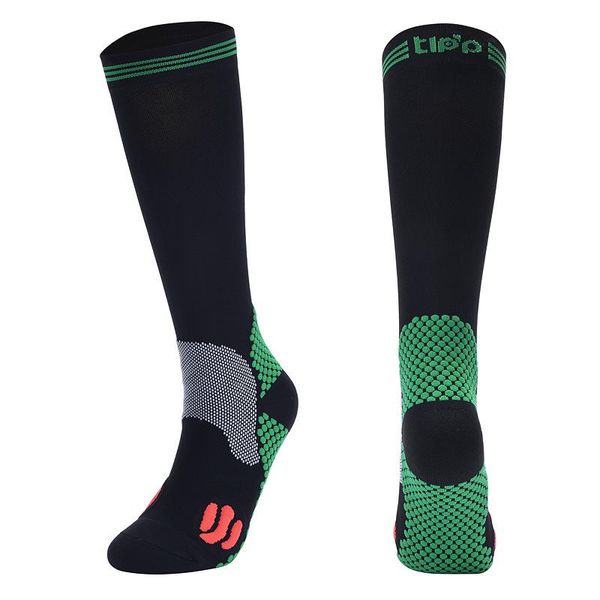 

men women long tube marathon riding socks cross country compression sports running football skd019, Black