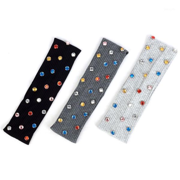 

women colorful crystal rhinestones accessories ribbed elastic headbands female bohemia hairbands 2021 fashion headwear hair1