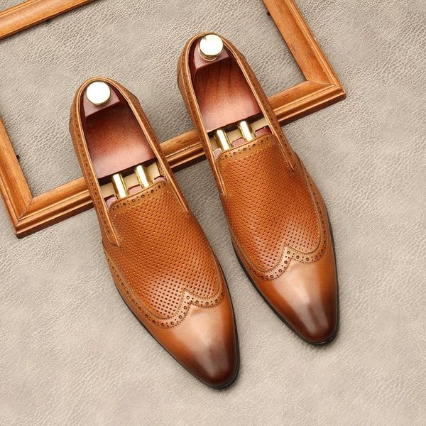 

large size eur45 hollow carved black summer breathability business shoes genuine leather dress mens wedding