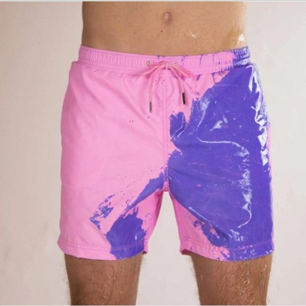 

men's shorts swimming trunks magical color change summer quick dry boy swimsuit beach pants swimwear plus size, White;black