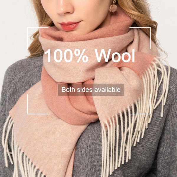 

scarves 100% wool scarf for women winter warm long luxury pure shawls and wraps ladies cashmere echarpe pashmina, Blue;gray