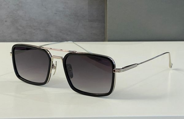 

silver black pilot sunglasses 134 gray gradient rectangle eight glasses men women fashion sunnies uv400 protection eyewere with box, White;black