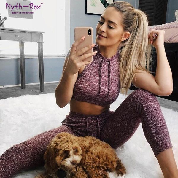 

yoga outfits women sets ribbed sport suits two pieces solid drawstring short sleeve tank & leggings slim sportwear running set, White;red