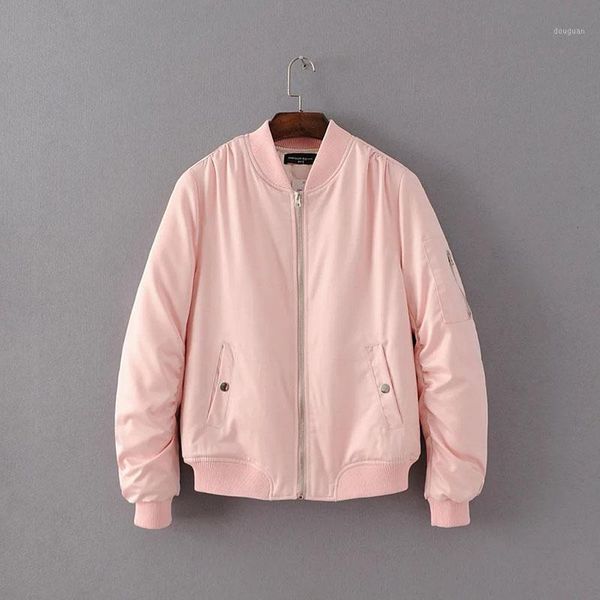 

women's jackets women short coat ladies bomber solid full lined loose overcoat 2021 female casual twill white pink blue, Black;brown