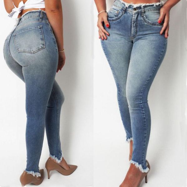 

women's jeans spot 2021 light-colored washed street hipster blue high-waisted