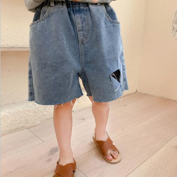 

shorts 2021 style girls boys denim summer cotton fashion kids, Black