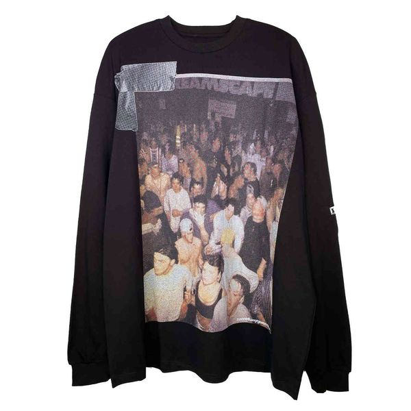 

men's sweaters long-sleeve shirt, -large retro character pattern, hip hop, streetwear, harajuku, loose, cotton, pullover, sweatshirt, White;black