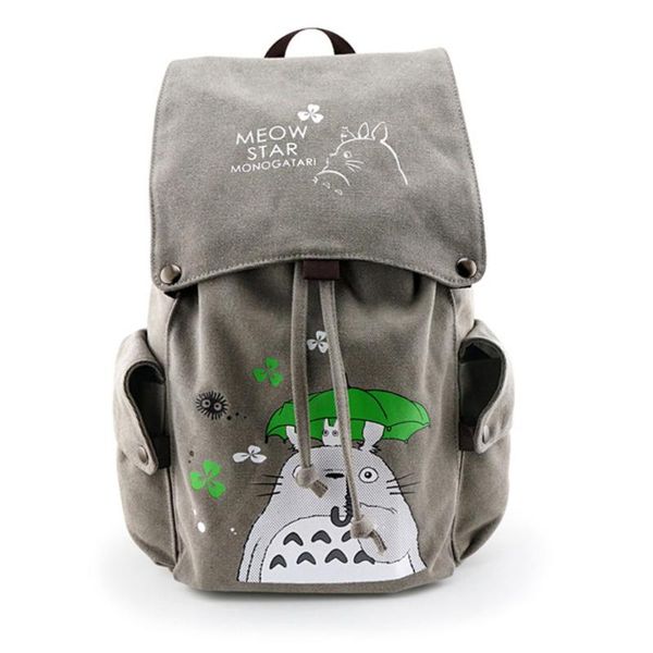 

backpack totoro canvas travel schoolbag sword art online attack on titan large rucksack shoulder school bag mochila escolar