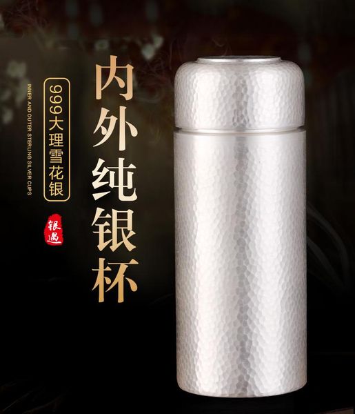 

water bottles insulation cup, sterling silver hand-made 300 ml stainless steel portable coffee perfect for office or living room.